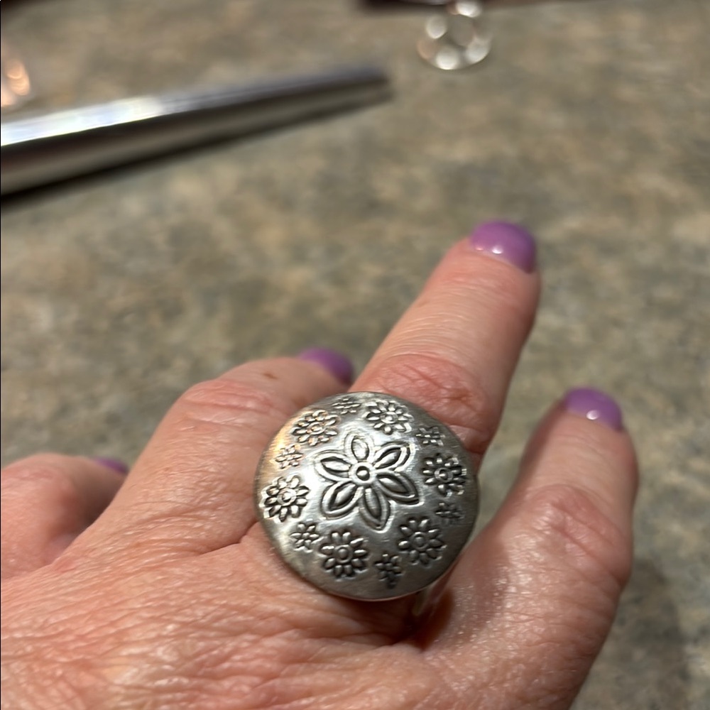 Sterling silver engraved ring